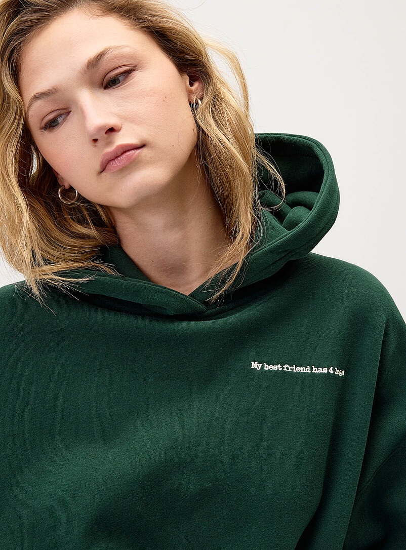 Twik: Le sweat ample &agrave; capuche imprim&eacute; dos Gris p&acirc;le  pour femme