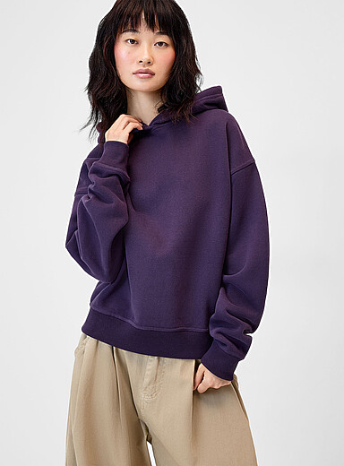 Twik: Le sweat ample &agrave; capuche imprim&eacute; dos Mauve pour femme