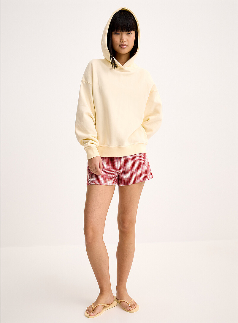 Twik: Le sweat ample &agrave; capuche imprim&eacute; dos Gris p&acirc;le  pour femme