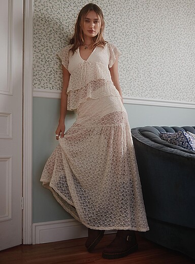Lace maxi skort