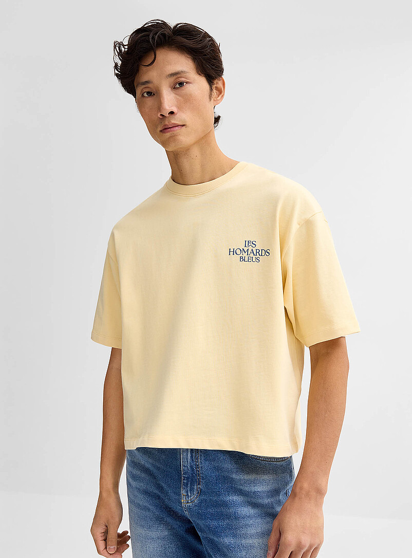 Le 31: Le t-shirt destination estivale <b>Coupe surdimensionn&eacute;e</b> Jaune ma&iuml;s - Vanille pour homme