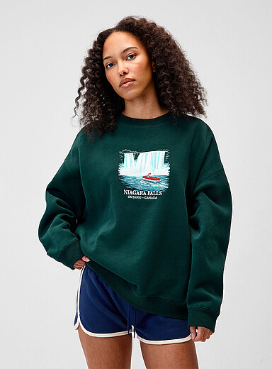 Twik: Le sweat ample molleton destination Chutes Niagara pour femme