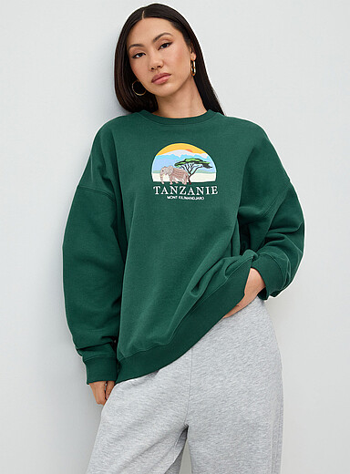 Twik: Le sweat ample molleton destination Oxford pour femme