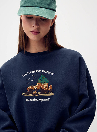 Twik: Le sweat ample molleton destination La baie de Fundy pour femme
