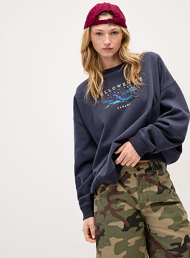 Twik: Le sweat ample molleton destination Oxford pour femme