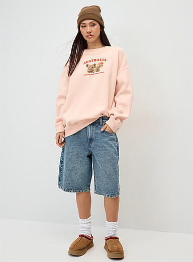 Twik The Fay of Fundy Oversized destination fleece sweatshirt for women