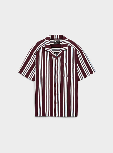 La chemise col ouvert tricot ray&eacute; <b>Coupe confort</b>