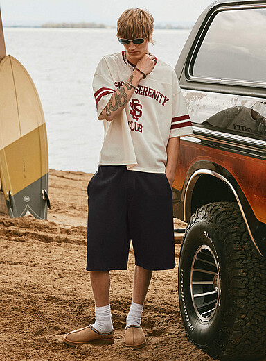 Double-knit long Bermudas <b>Baggy fit</b>