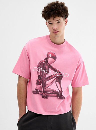Le t-shirt graphique humano&iuml;de <b>Coupe ample</b>