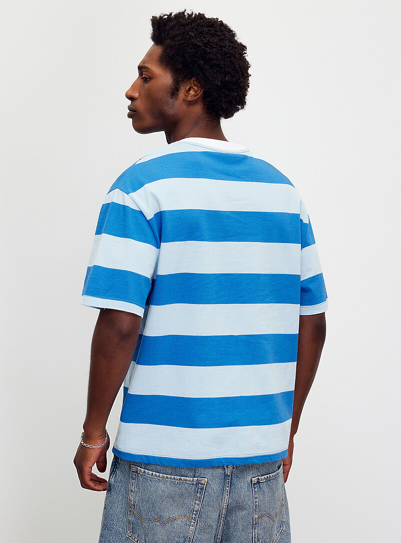 Le 31 Navy/Midnight Blue Club-stripe T-shirt <b>Comfort fit</b> for men