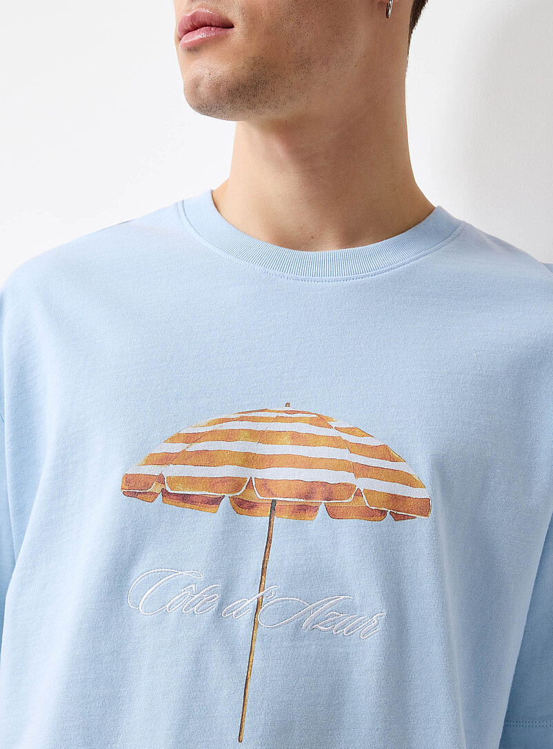 Le 31: Le t-shirt C&ocirc;te d'Azur <b>Coupe confort</b> Bleu p&acirc;le - Bleu ciel pour homme