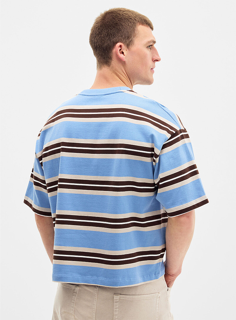 Le 31 Pink Tricolour striped T-shirt <b>Oversized fit</b> for men