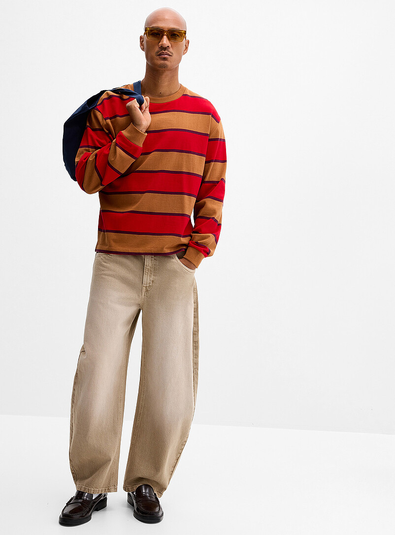 Le 31: Le t-shirt rayures <i>preppy</i> Bleu pour homme