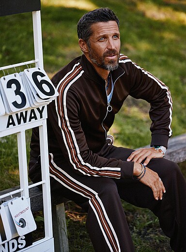Le 31: La veste <i>track</i> retro <i>preppy</i> Brun pour homme