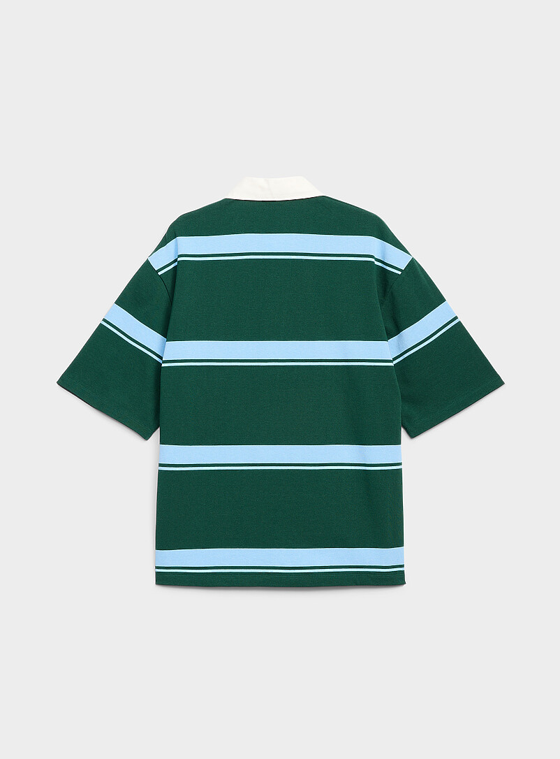 Le 31: Le polo rugby rayures combin&eacute;es <b>Coupe confort</b> Brun pour homme