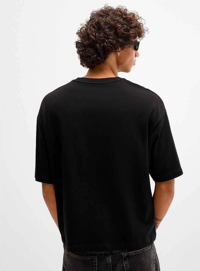 Djab: Le t-shirt graphique imprim&eacute; Y2K <b>Coupe ample</b> Noir pour homme