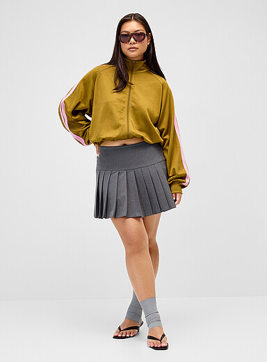 La veste bouffante col montant rayure athl&eacute;tique
