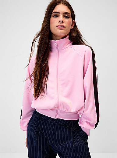 La veste bouffante col montant rayure athl&eacute;tique