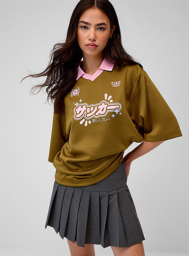 Le t-shirt col Johnny imprim&eacute; soccer