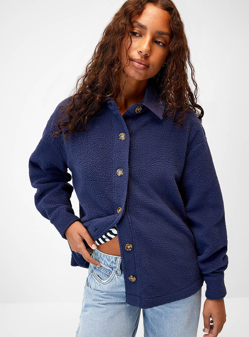 Corduroy collar high-pile fleece jacket | Twik | Women's Jackets