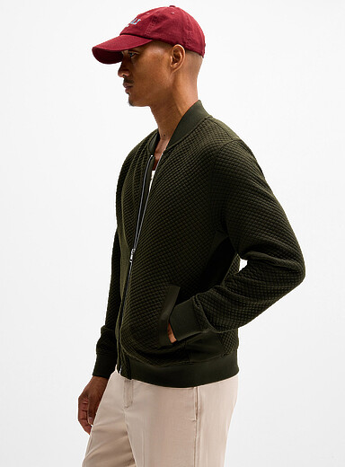Le cardigan zipp&eacute; g&eacute;o emboss&eacute;