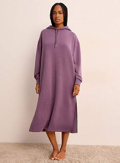 Miiyu Mauve Peach-skin sweatshirt dress for women