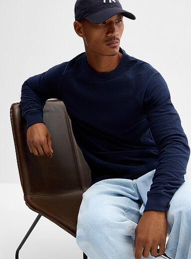 Herringbone-striped textured jersey T-shirt
