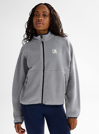 I.FIV5: La veste polaire moutonn&eacute;e zipp&eacute;e Gris pour femme