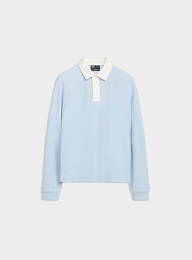 Le 31: Le polo rugby &eacute;court&eacute; minic&ocirc;tes Bleu p&acirc;le - Bleu ciel pour homme