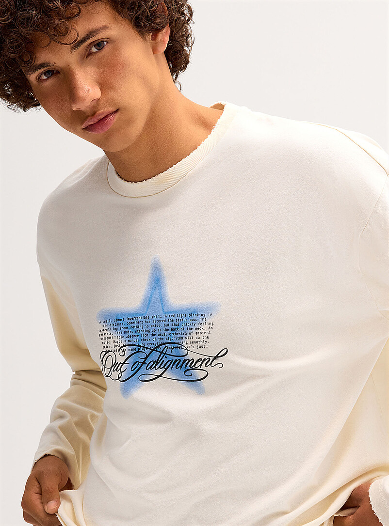 Worn graphic long-sleeve T-shirt Oversized fit | Djab | Shop Men's