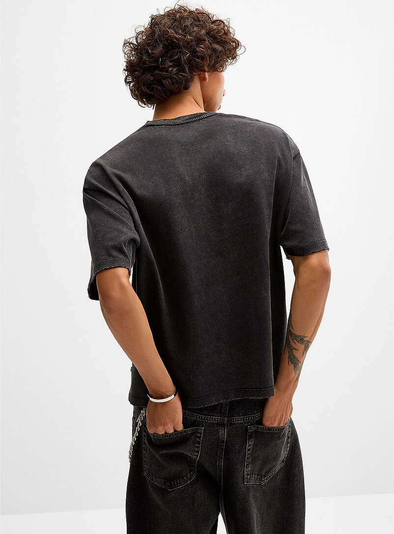 Distressed trim graphic T-shirt Oversized fit | Djab | Shop Men's