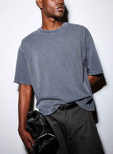 Le 31 Oxford Distressed worn jersey T-shirt <b>Oversized fit</b> for men