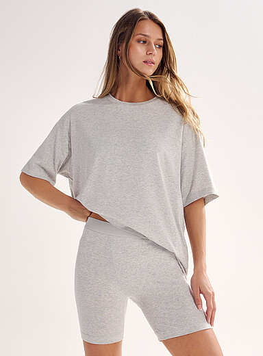 Miiyu: Le t-shirt ample confort Gris clair pour femme