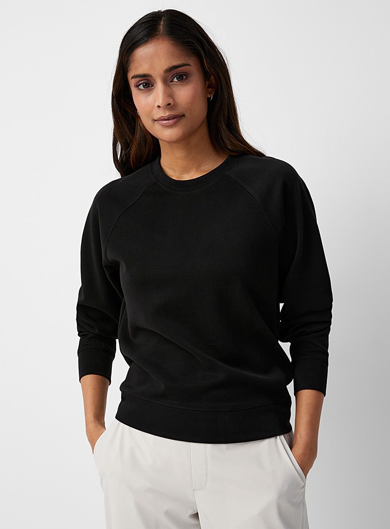 Contemporaine Black Peachskin raglan sweatshirt for women