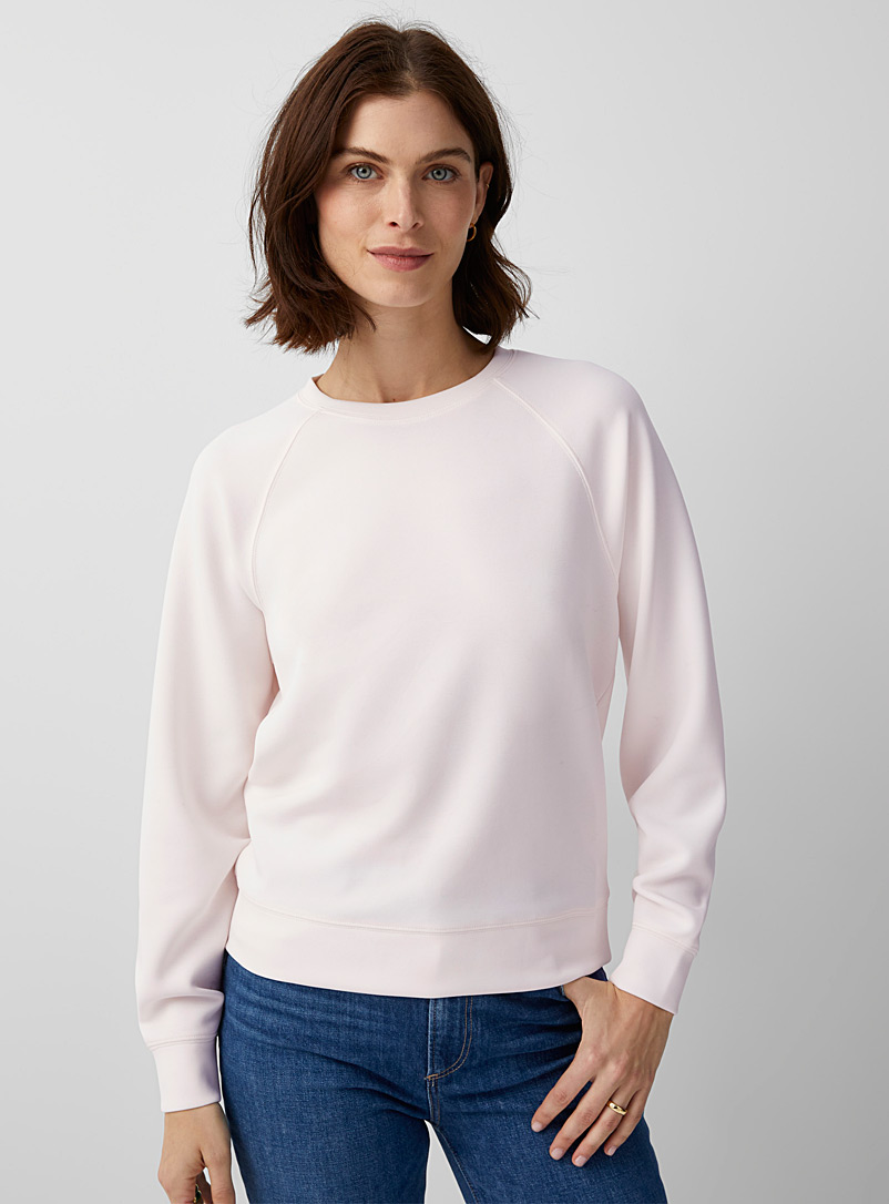 Contemporaine Cream Beige Peachskin raglan sweatshirt for women