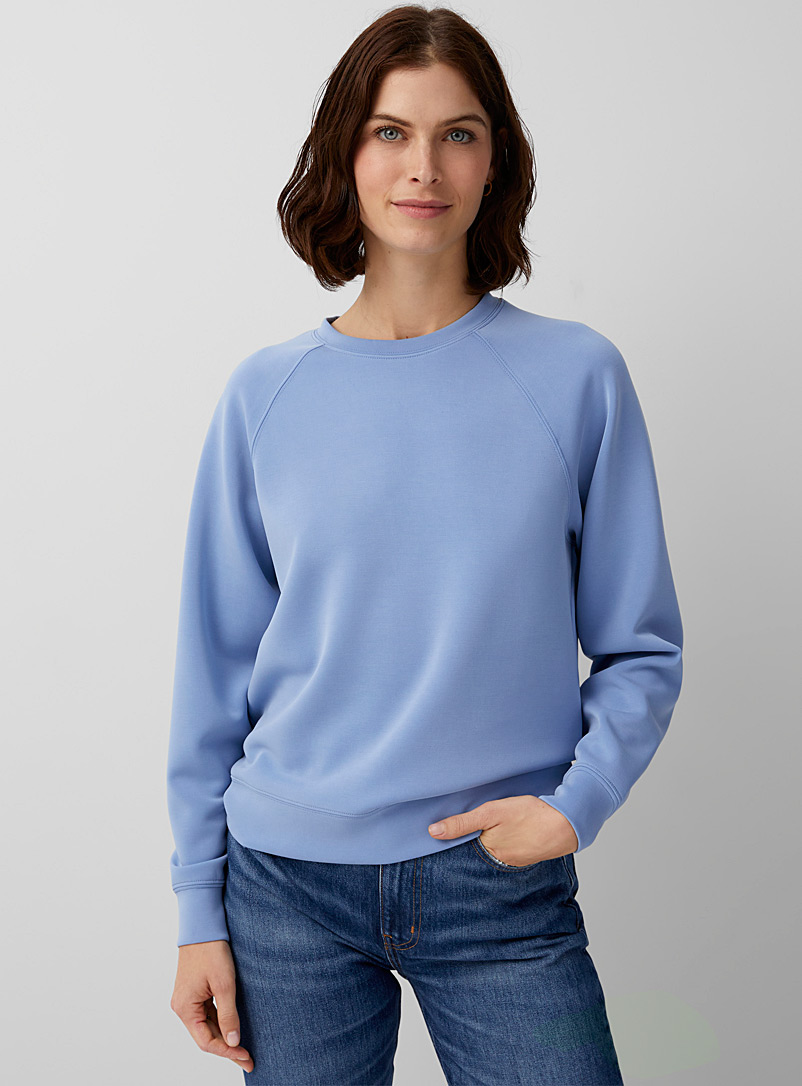 Contemporaine Baby Blue Peachskin raglan sweatshirt for women