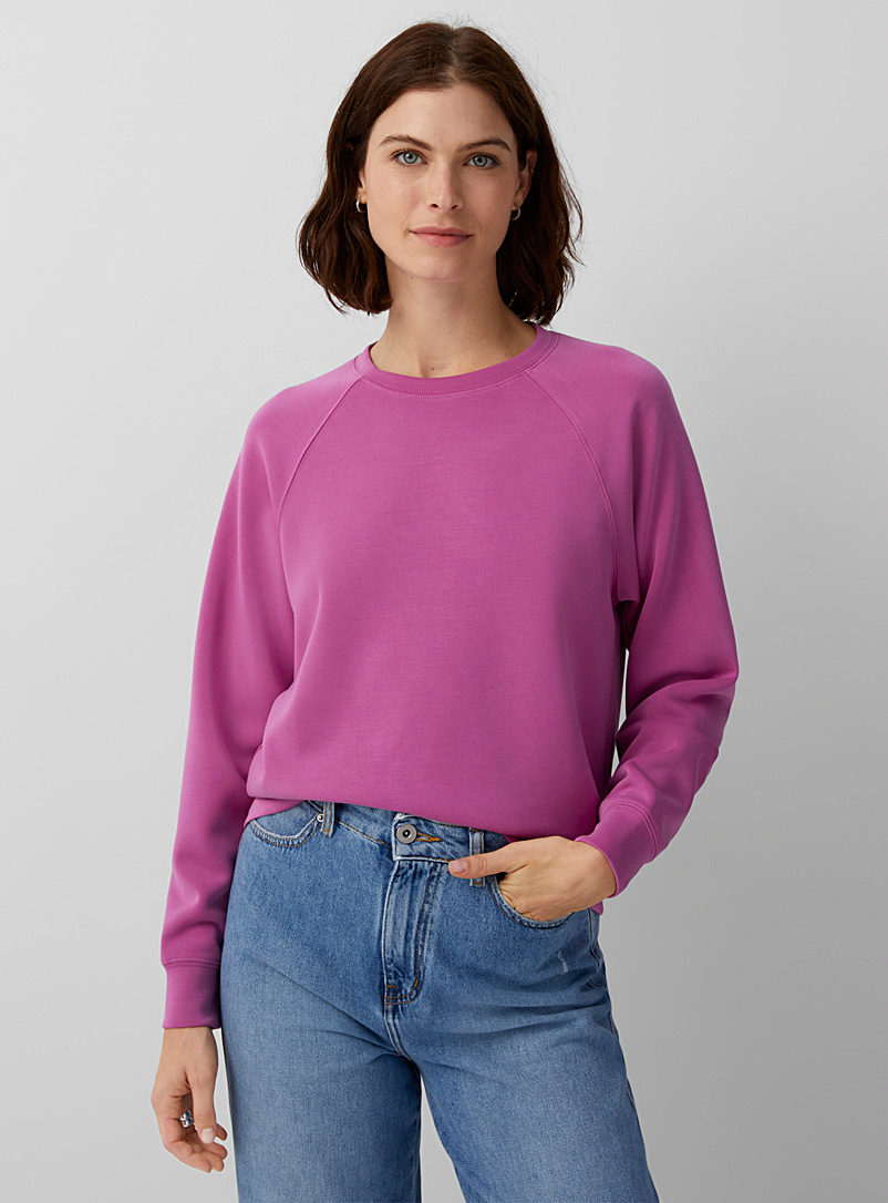 Contemporaine Mauve Peachskin raglan sweatshirt for women