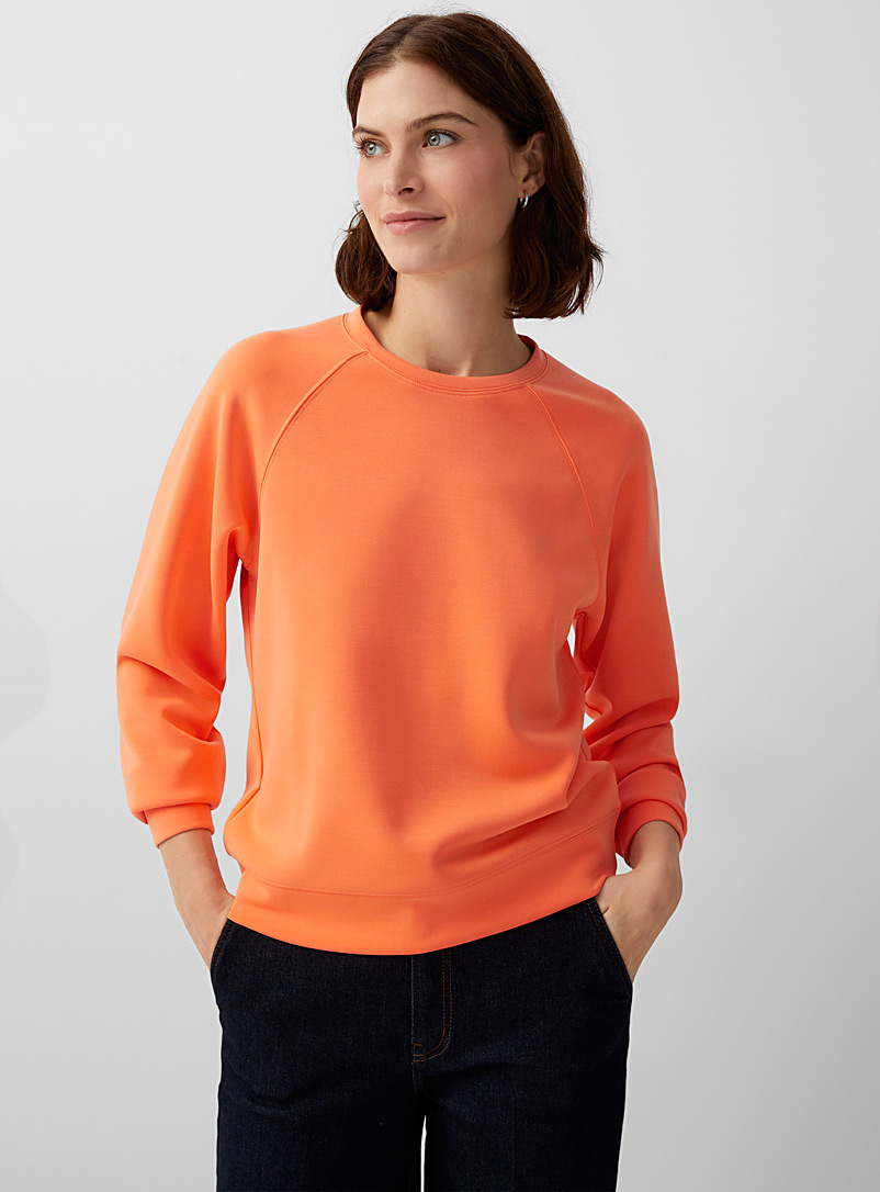 Contemporaine Medium Orange Peachskin raglan sweatshirt for women