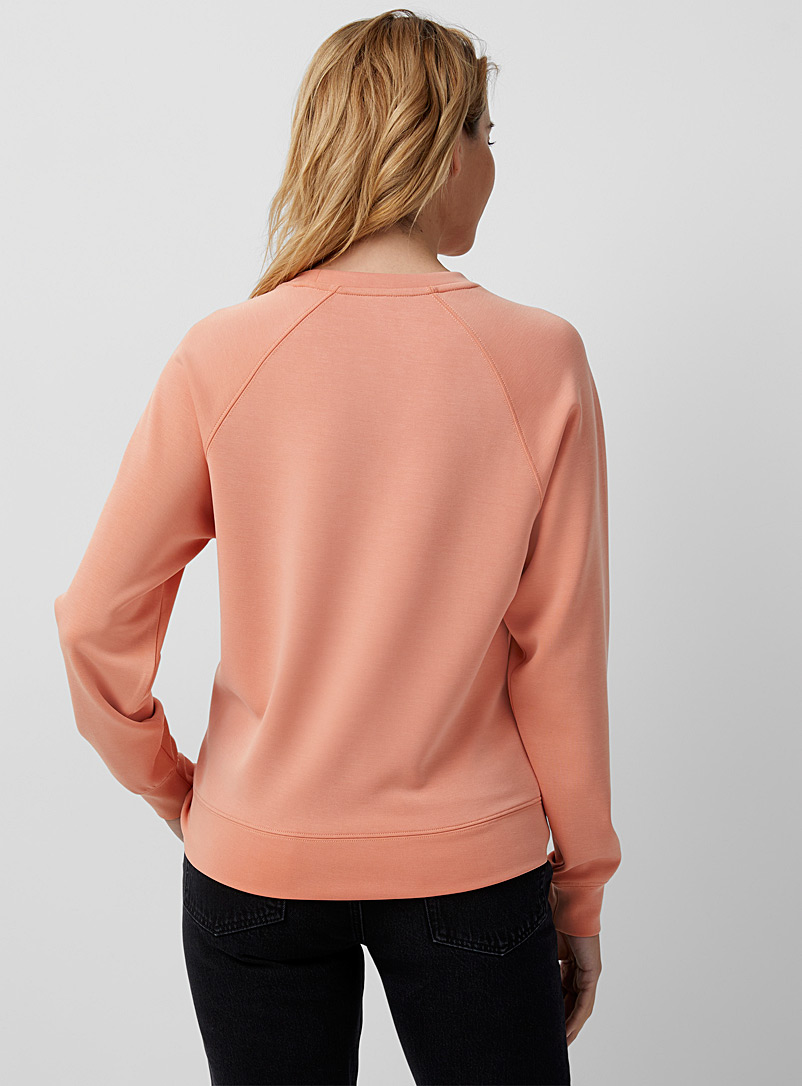 Contemporaine Light Orange Peachskin raglan sweatshirt for women