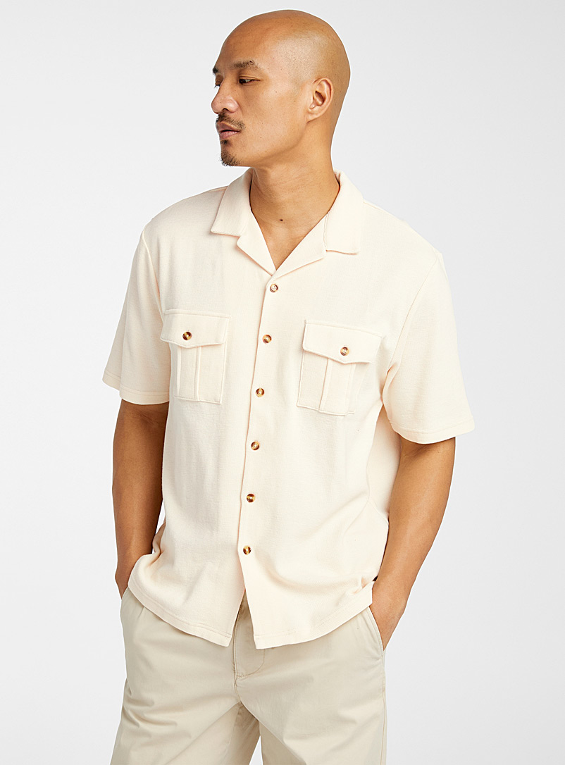 Organic cotton textured safari shirt Modern fit | Le 31 | Shop Men's ...