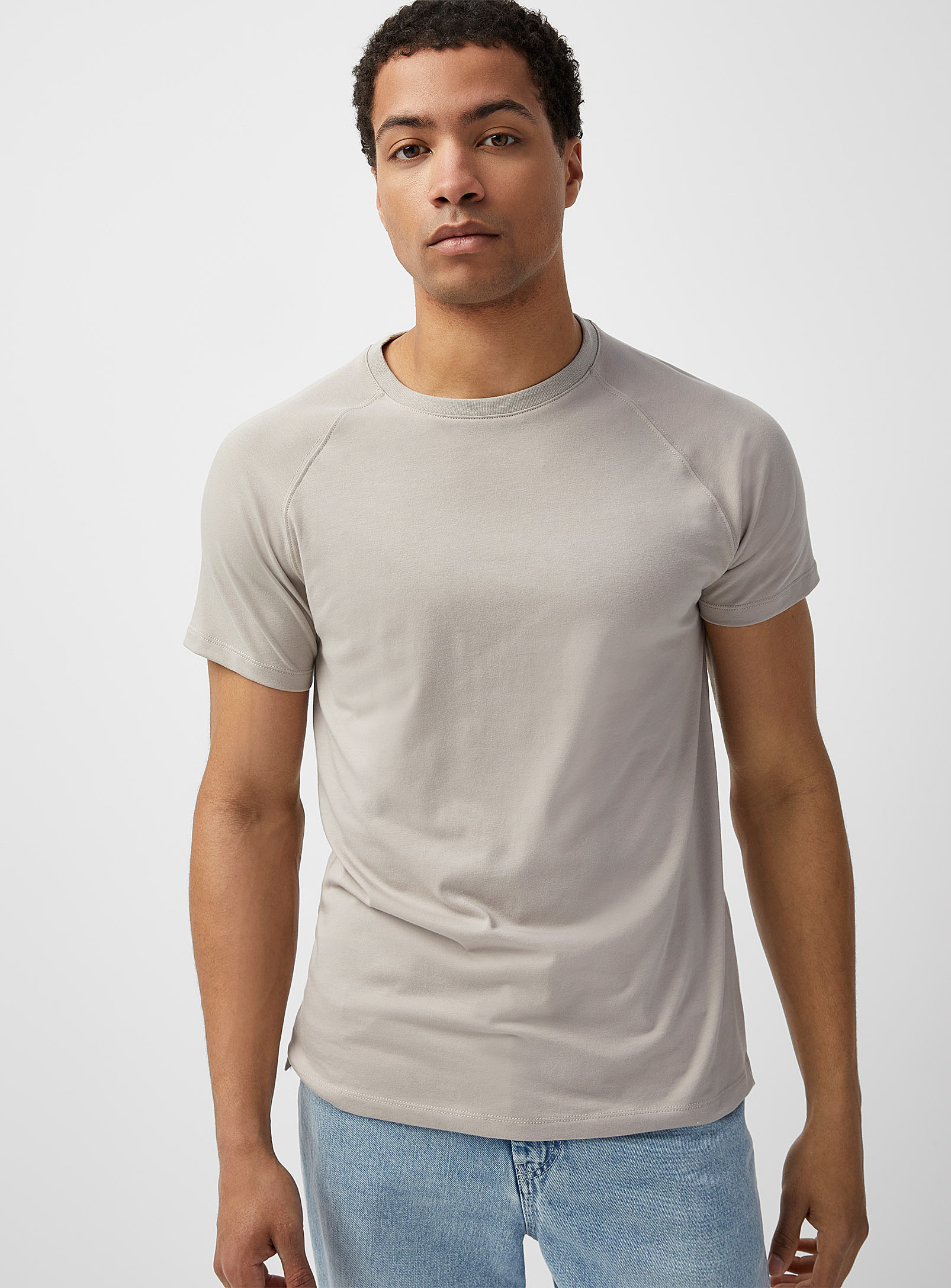 Le 31 Raglan-sleeve Muscle Fit T-shirt In Sand