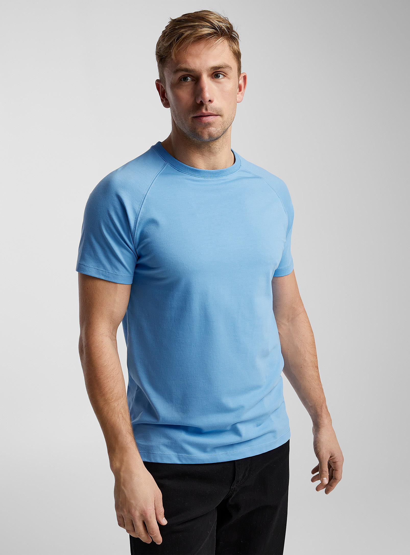 Le 31 Raglan-sleeve Fit T-shirt Muscle Fit In Slate Blue