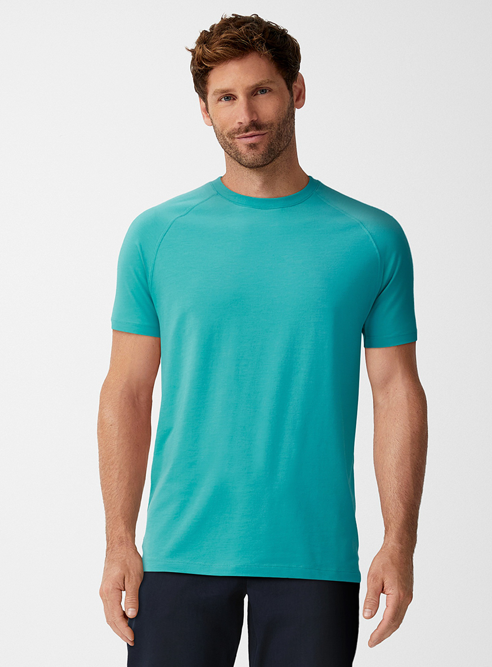 Le 31 Raglan-sleeve Fit T-shirt Muscle Fit In Teal