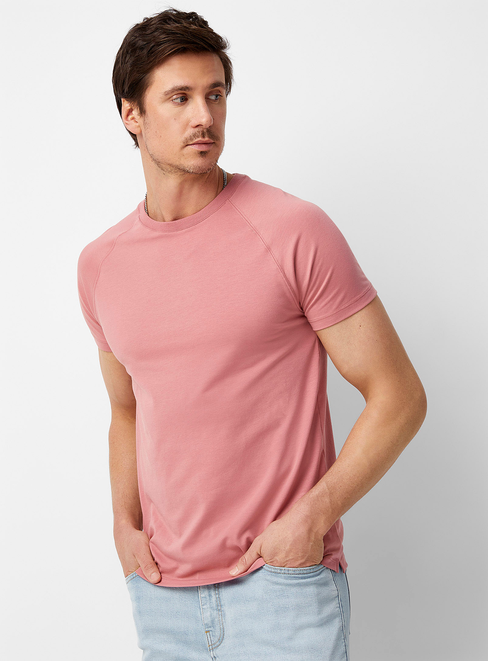Le 31 Raglan-sleeve Muscle Fit T-shirt Pink | ModeSens