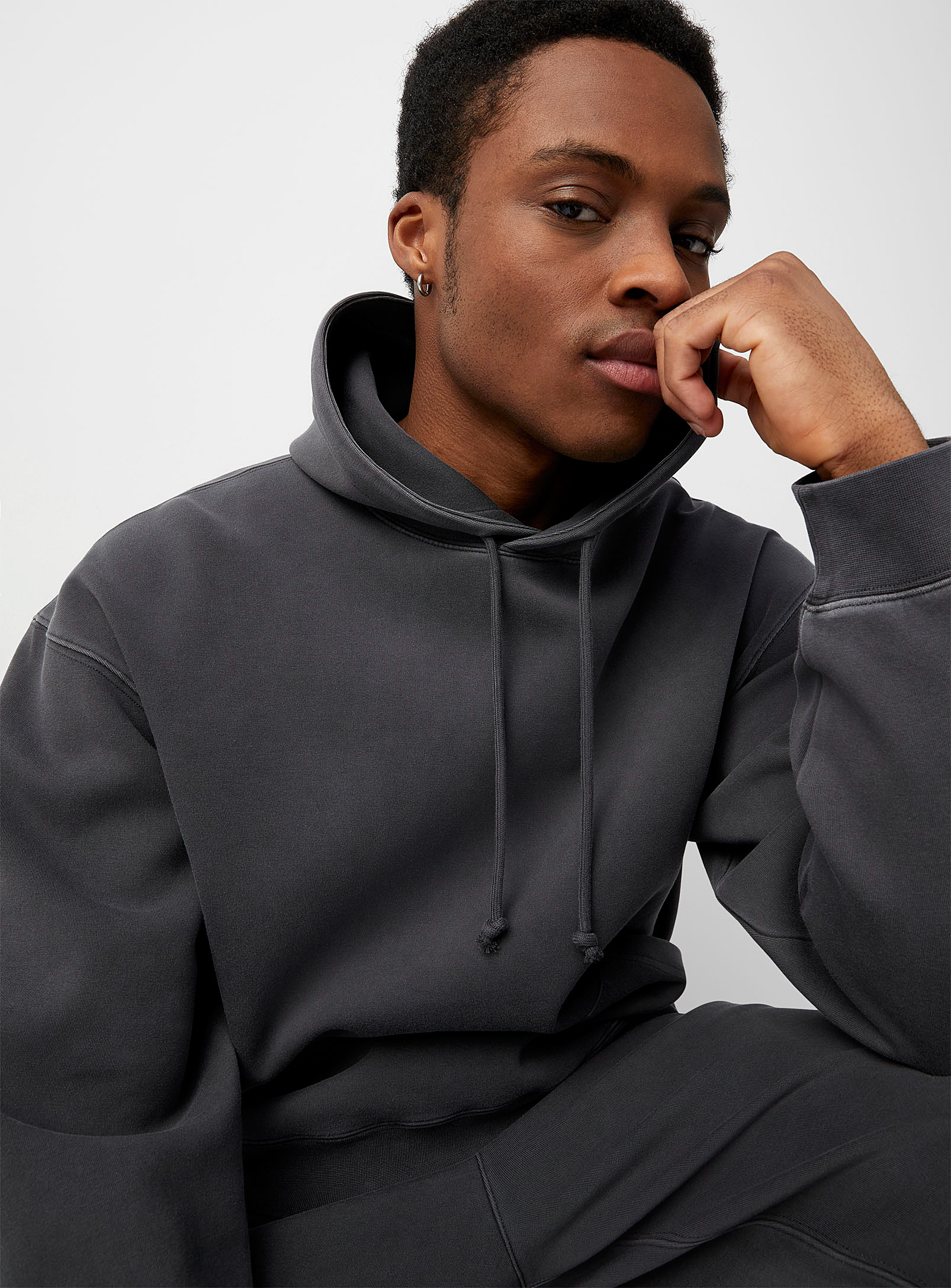 Le 31 Structured Jersey Hoodie In Black