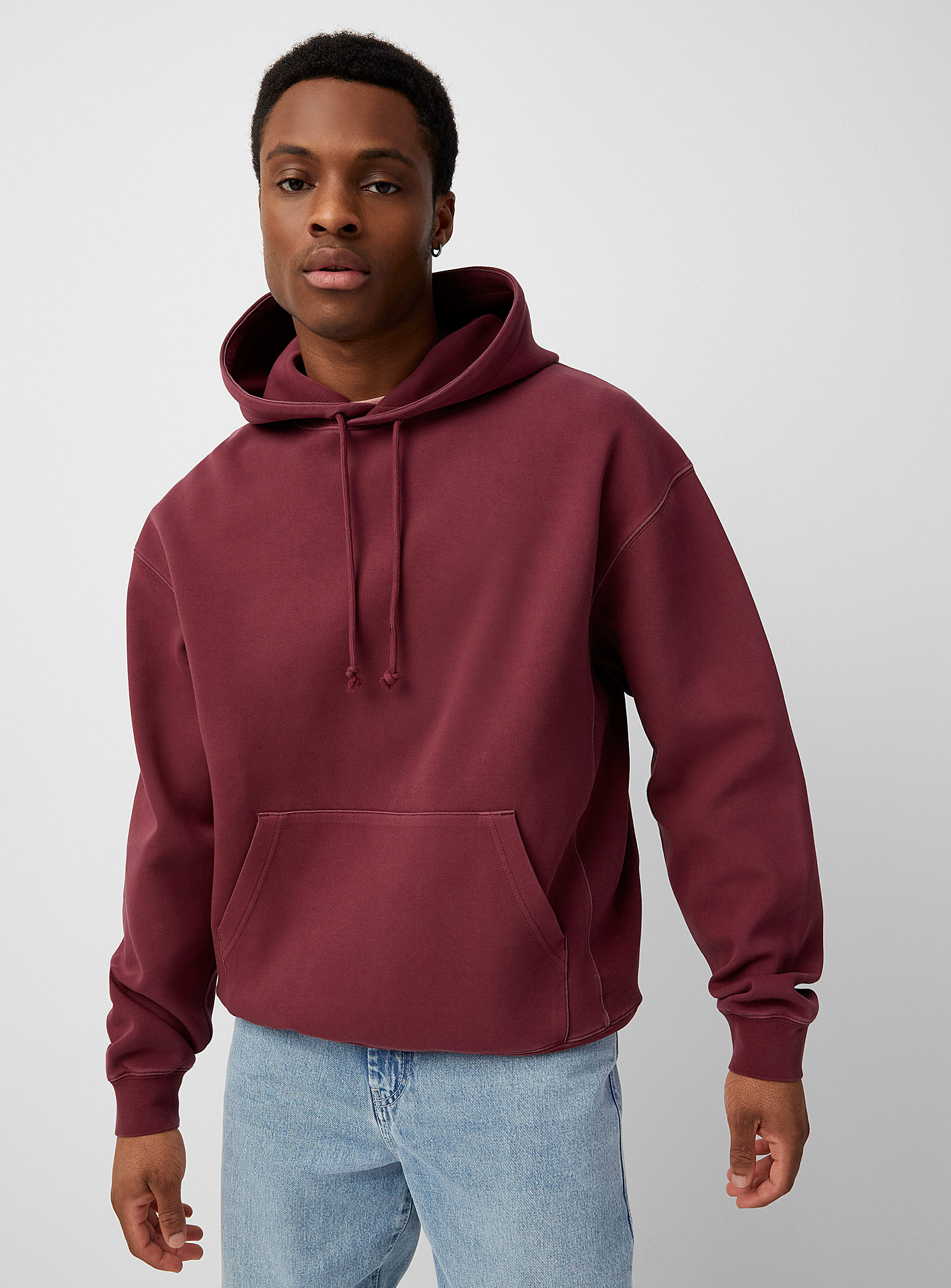 Le 31 Structured Jersey Hoodie In Ruby Red