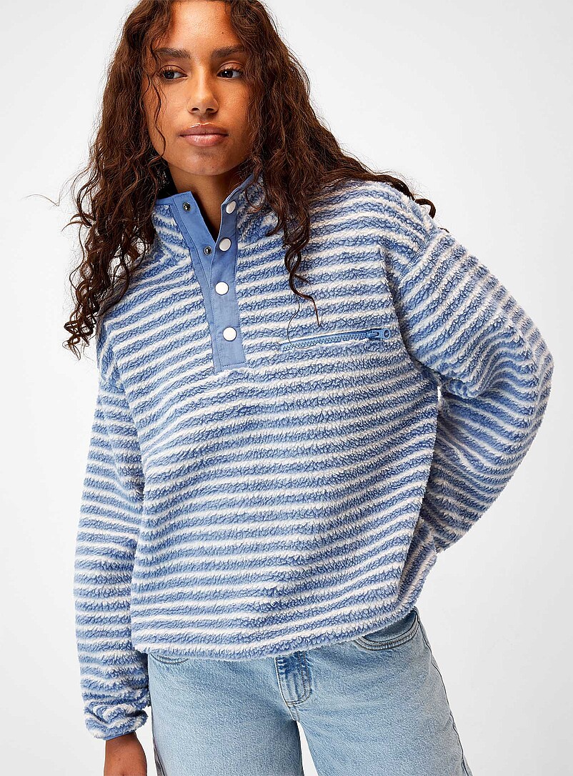 Printed High-Pile Fleece Sweater