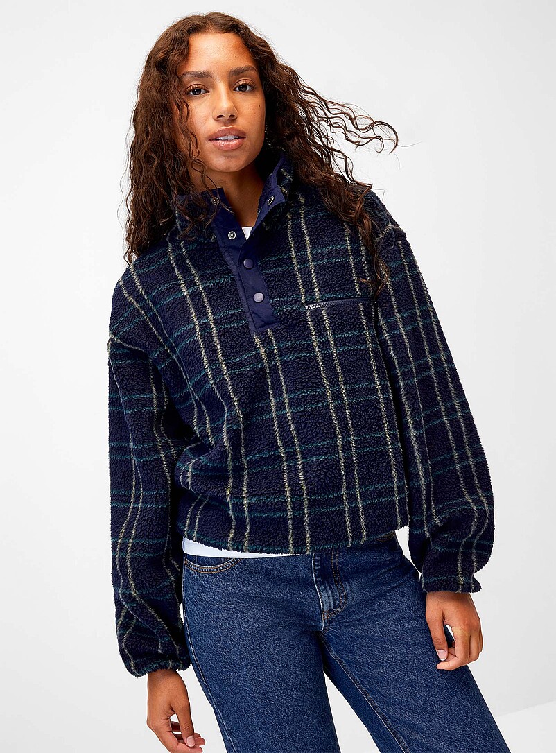 Printed High-Pile Fleece Sweater