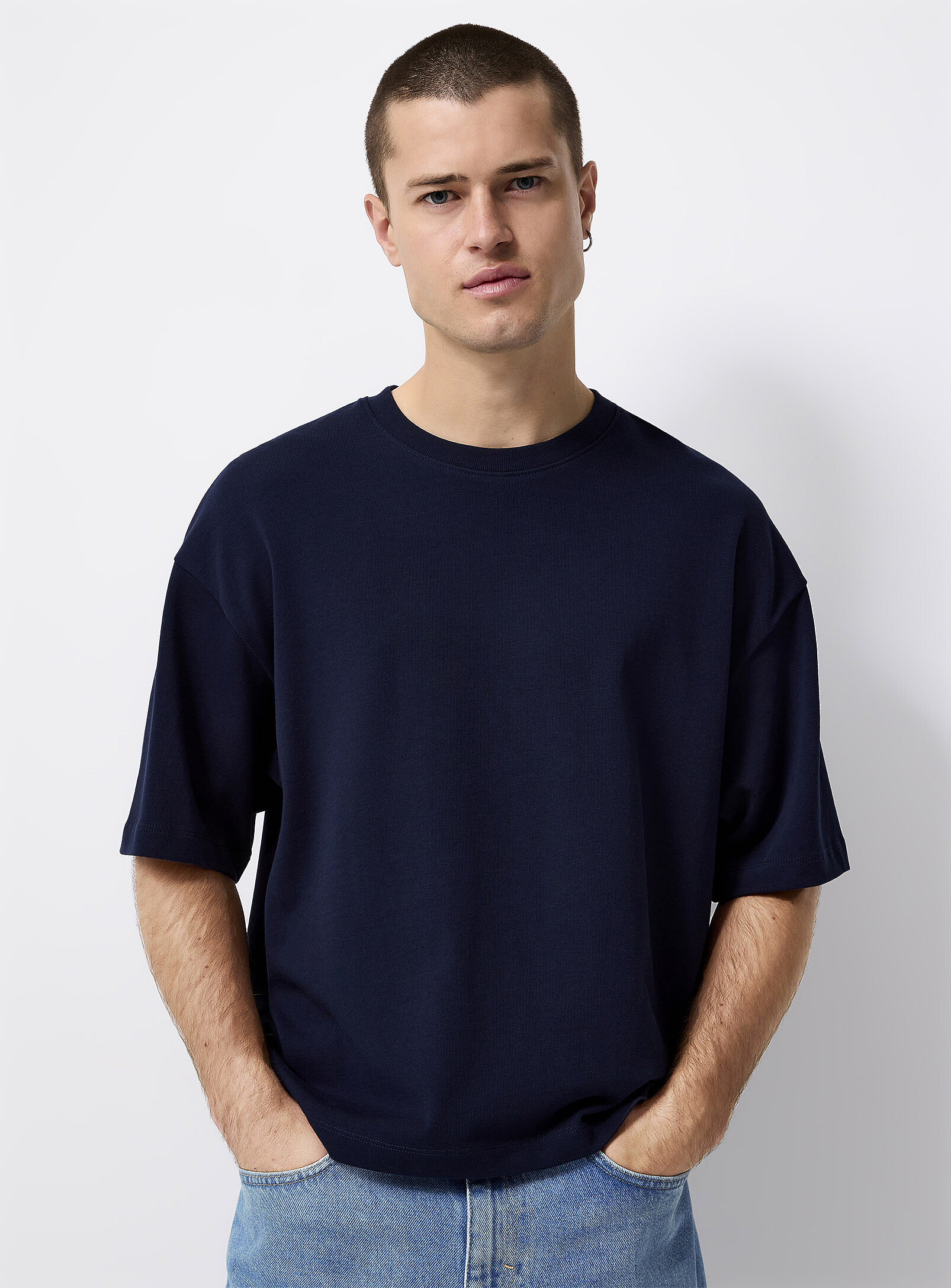 Le 31 - Cropped T-shirt (Men, Blue, SMALL)