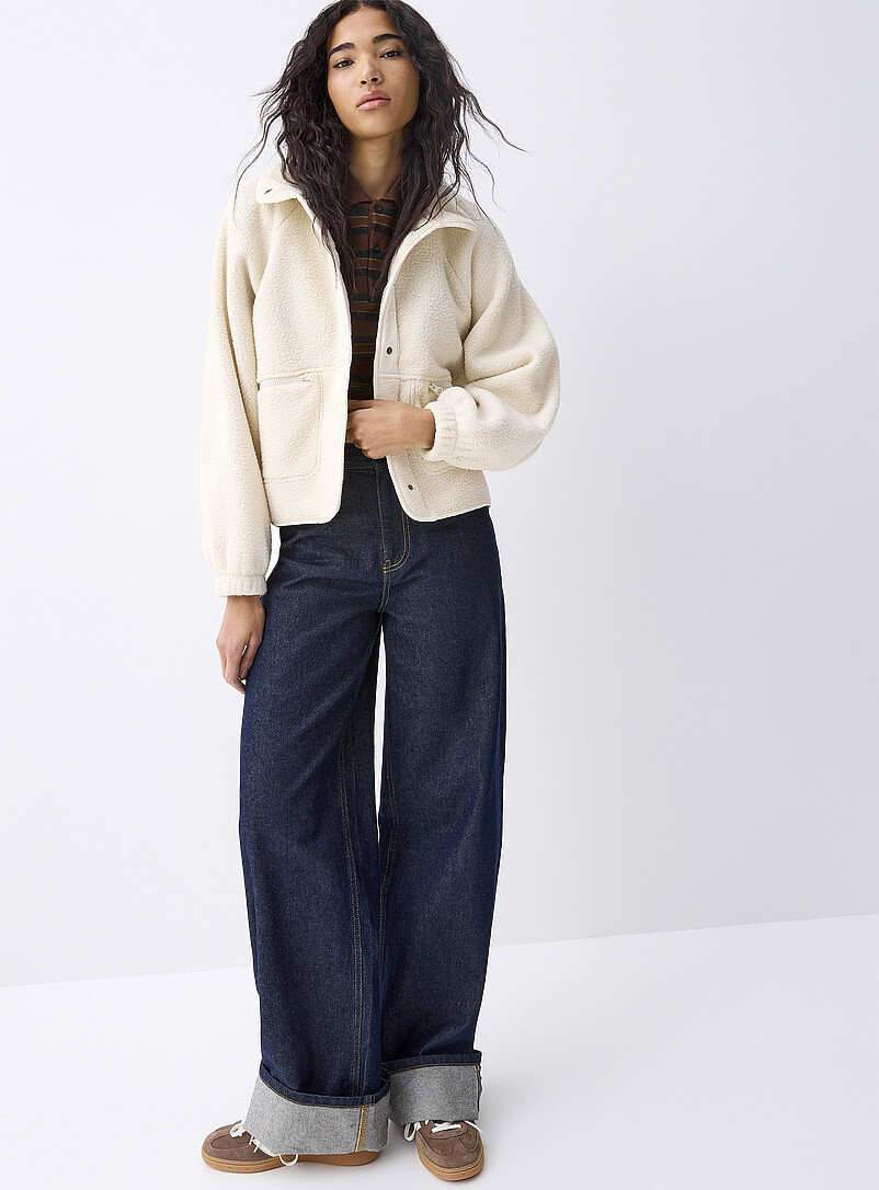 Nylon details fleece jacket product image 2